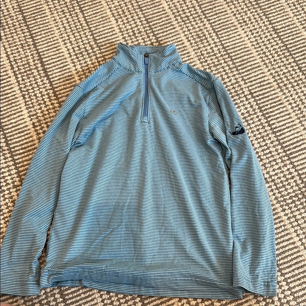 Southern Tide Blue Quarter-Zip Sweater